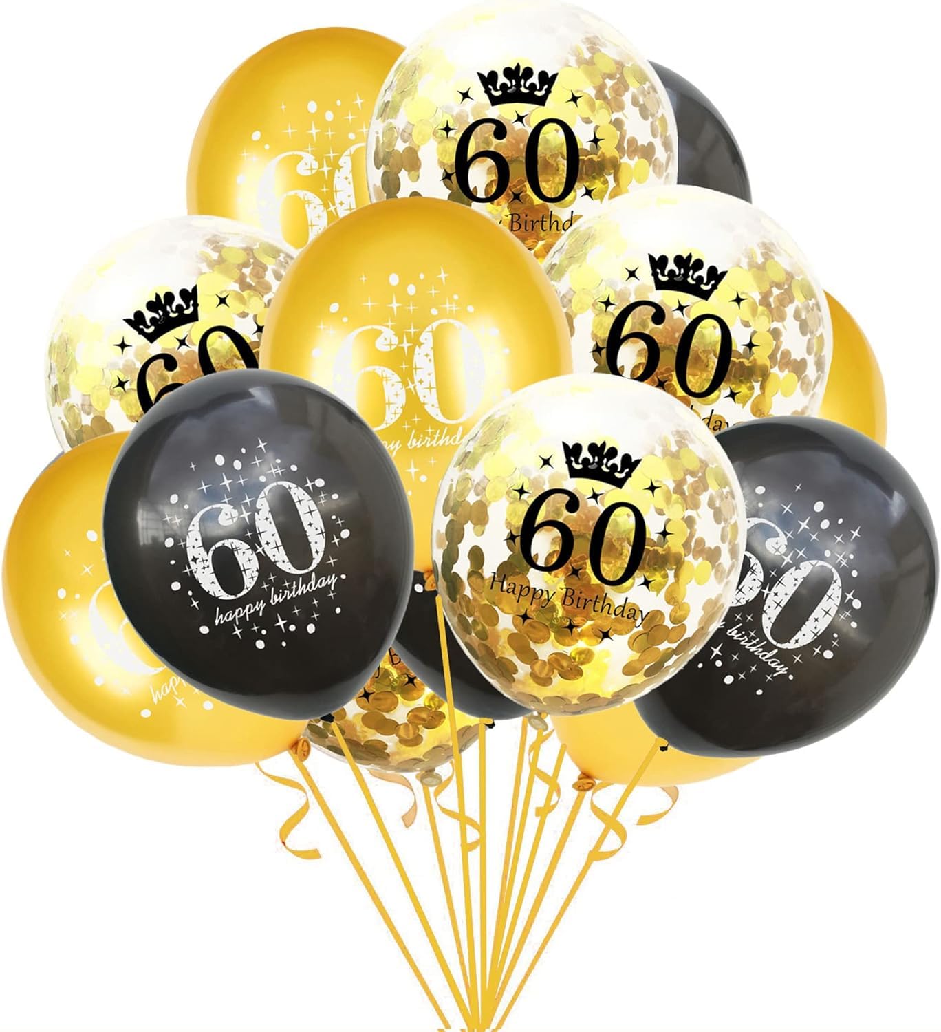 60th Birthday balloons-classic 60th birthday -60 thbirthday party decorations-Happy 60th birthday-60th birthday balloons bouquet-birthday celebration