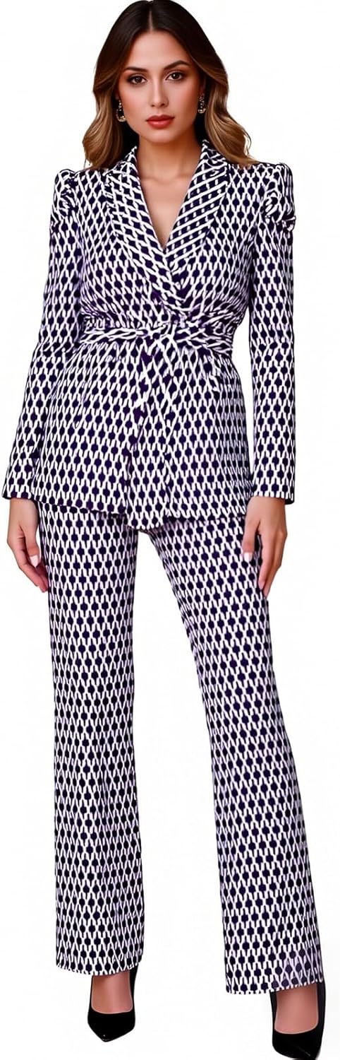 SheKiss Casual Pantsuits for Women Dressy Two Piece Business Set Oversized Blazer Professional Clothes - Image 4