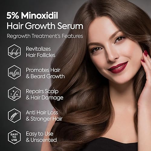 Miniatura 2 de Suero para el crecimiento del cabello de minoxidil al 5%, minoxidil para el crecimiento del cabello de las mujeres, minoxidil para el crecimiento de