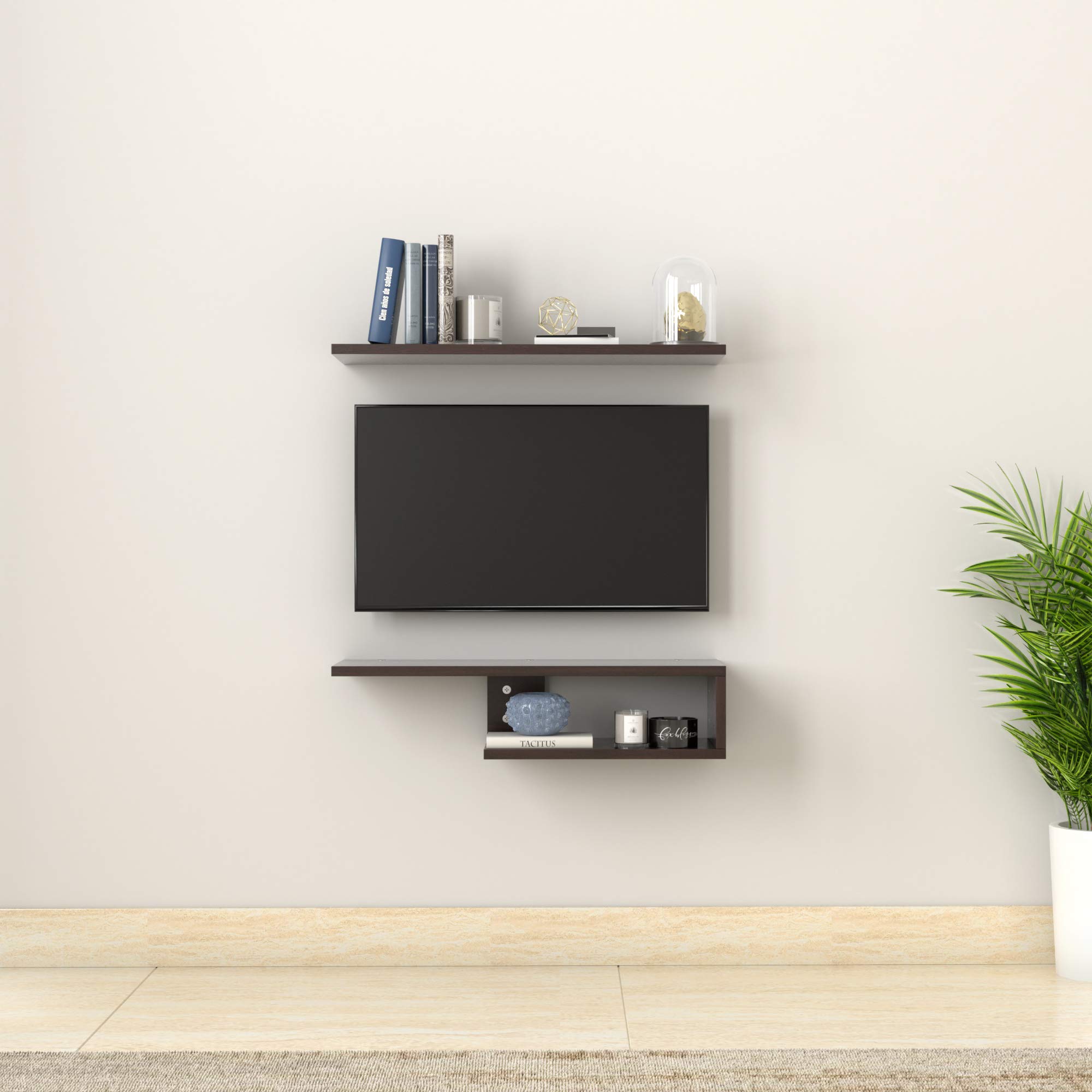 Amazon Brand - Solimo Canna Engineered Wood Wall Mounted TV/Entertainment Unit (Wenge)