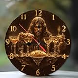 Lancholy Golden Hour Jesus Clock Wall Art Decor 10-Inch Wooden Wall Clock, Silent Movement, Battery Operated (AA Batteries Not Included), Artistic Home Decor, Perfect for Home Accents