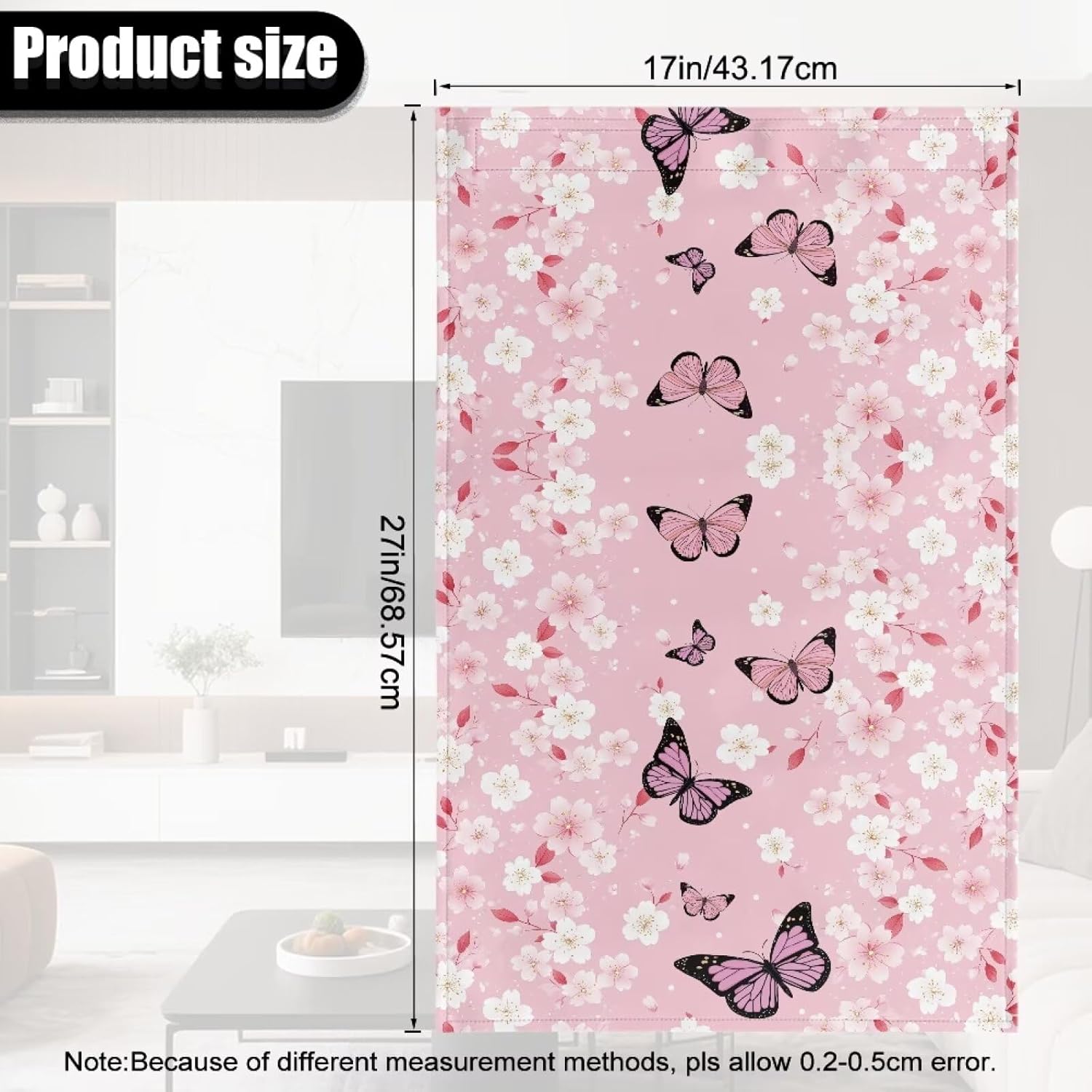 Butterfly Cherry Blossom Pattern PU Leather Headrest Covers for Recliners, Sofa Headrest Covers Waterproof Recliner Protector Leather Cover for Sofa Furniture Head Protector, Set of 2