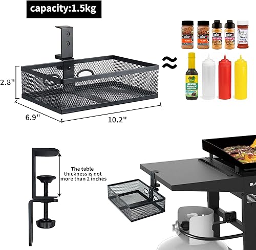 Miniatura 2 de WOMACO Organizador de parrilla para parrilla Blackstone de 28"36", organizador de parrilla giratorio de 360 para accesorios de parrilla Blackstone,