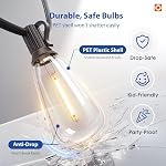 addlon Waterproof Outdoor String Lights, 200FT(50FT*4) with Remote Control, 60+4 Replaceable Shatterproof Bulbs, Dimmable Connectable ST38 LED Edison Patio Lights for Porch Backyard Camping Party