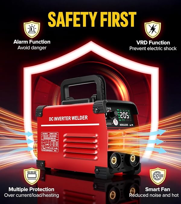 HONE Stick Welder 110v, Upgraded 205Amp Mini Welding Machine with Lift Tig Welding, IGBT Inverter Arc Welder Machine 110v with Hot Start Arc Force Anti-Stick VRD for 1/16"-1/8" Rod, Include 25 Rods. by HONE - Image 5