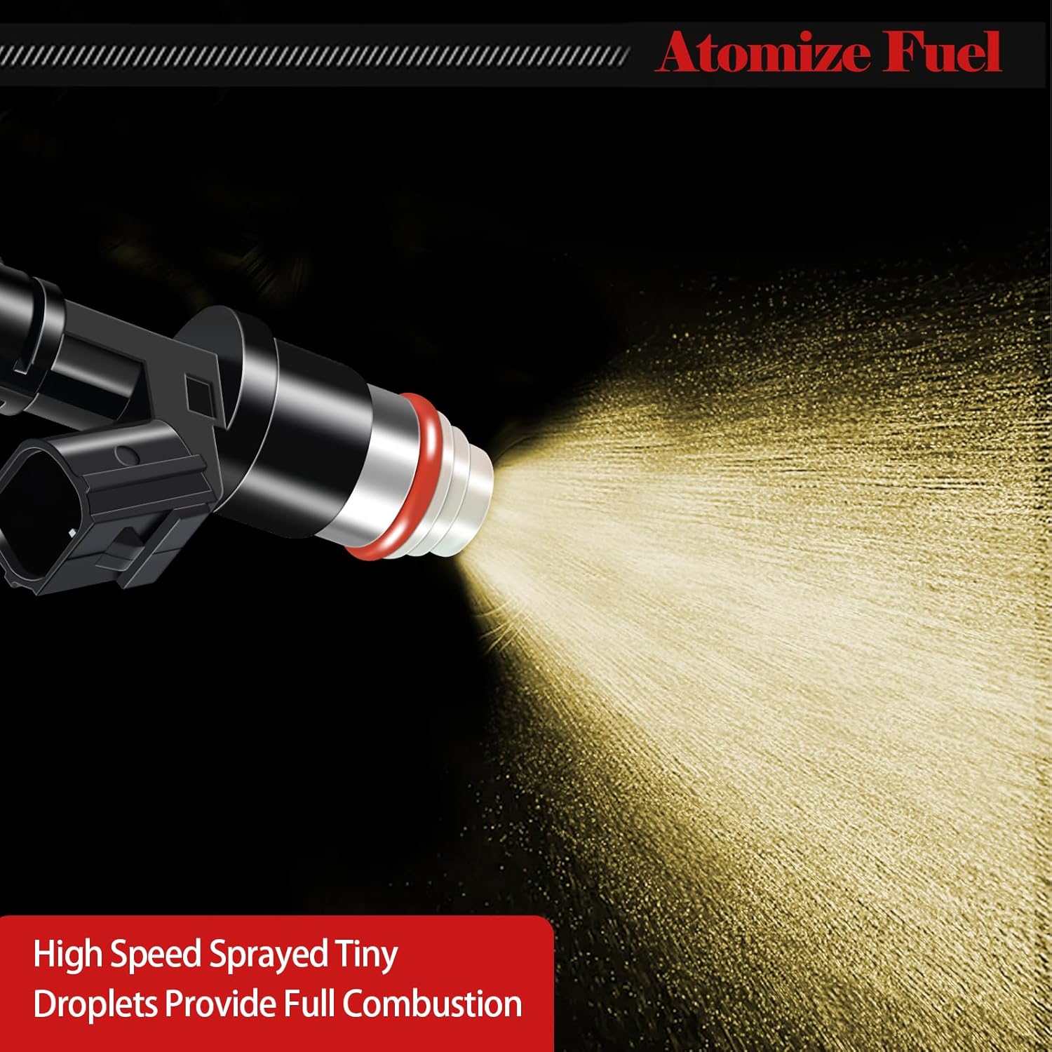 Fuel Injectors 16450R40Y01 Set of 4 Compatible with Acura ILX 2013-2015,for TSX 2009-2014,for Honda Accord 2008-2012,for Civic 2013-2015,for CR-V 2010-2011 L4 2.4L Automotive Injector