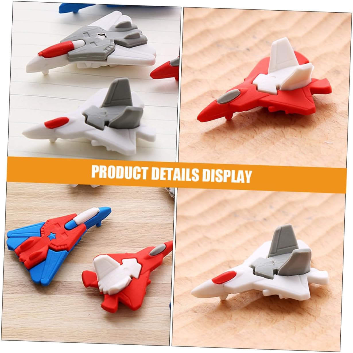 Operitacx 48Pcs Cartoon Airplane Erasers Assorted Mini Plane Shaped Erasers for Fun Classroom Prizes Bulk Student Supplies for School Parties and