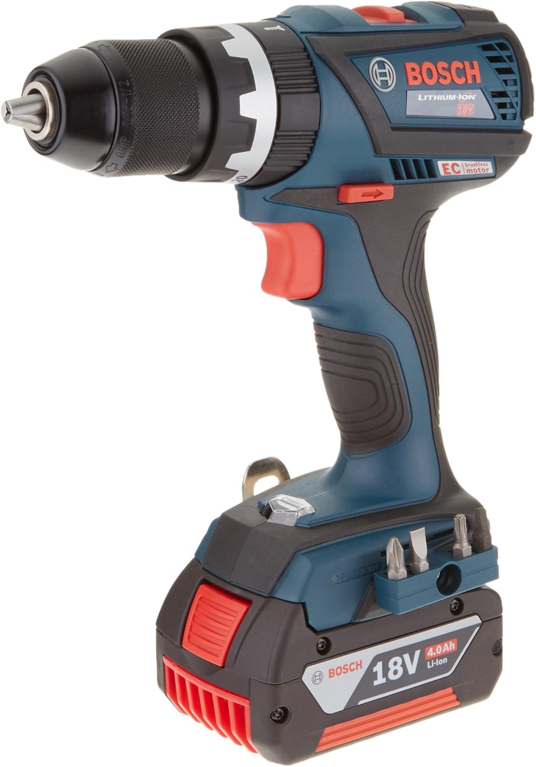Bosch HDS183-01 18V EC Brushless Compact Tough 1/2" Hammer Drill/Driver Kit, Blue