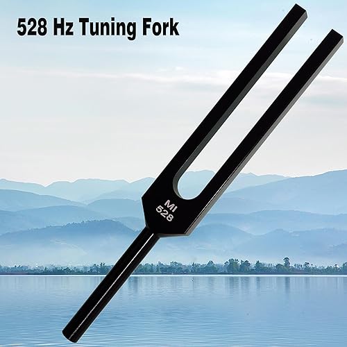 Miniatura 6 de MI528 Hz - Juego de diapasones de afinación de 528 Hz, chakras para reparación del ADN, diapasones de afinación curativos, diapasón de sanación de