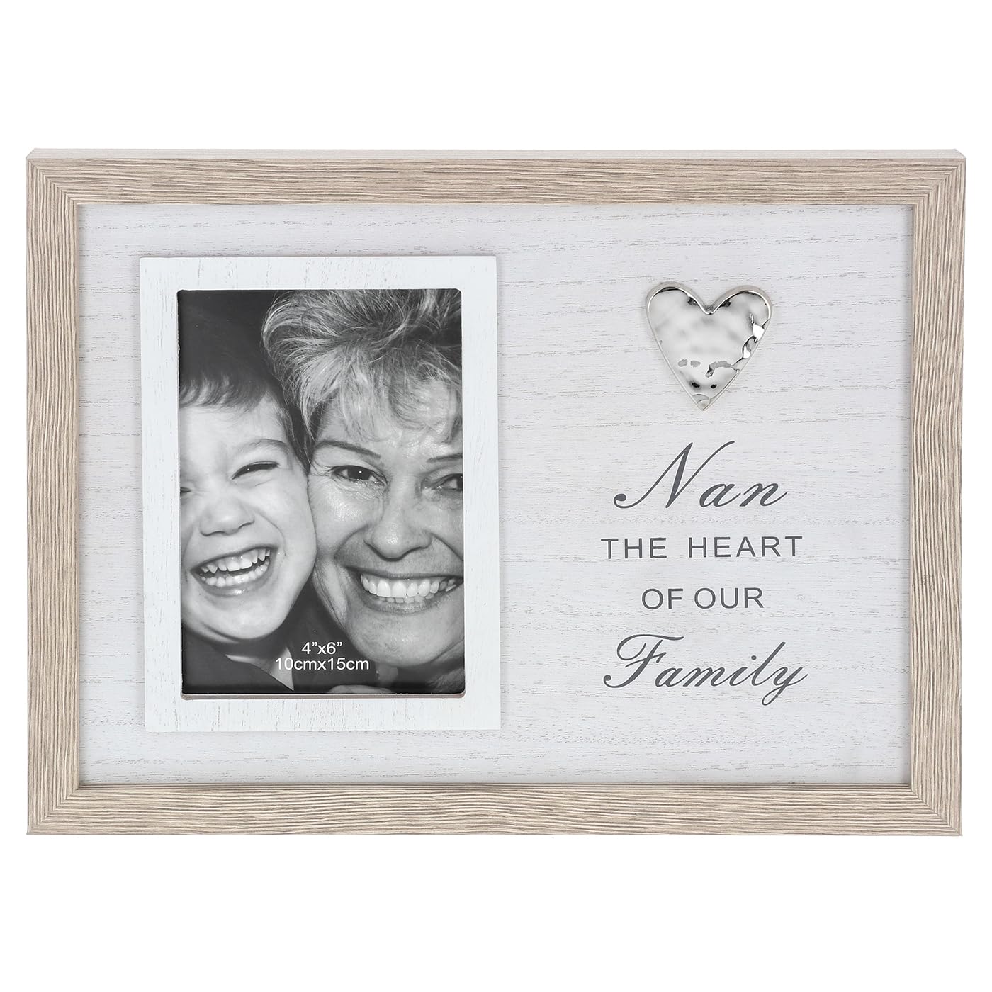 Shudehill Giftware Nan Classic Sentiment Wooden 4X6 Photo Frame - Mum, Family, Friends, Engagement, Mr & Mrs Wedding Or Christening Designs With Meaningful Quote, Gift Idea (Nan)