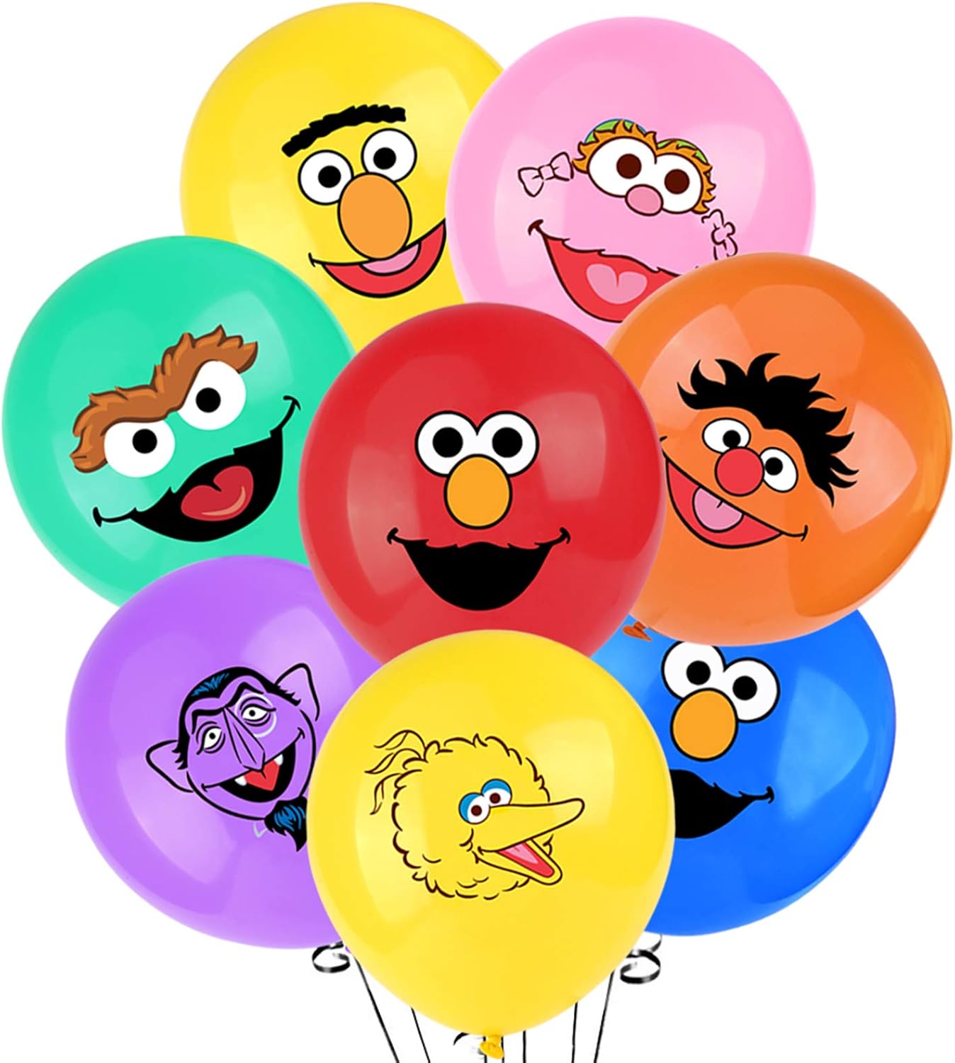 Sesame Friends Street Balloons Elmo and Friends Party Supplies 12" Latex Balloons for Kids Baby Shower Birthday Party Decorations-35PCS