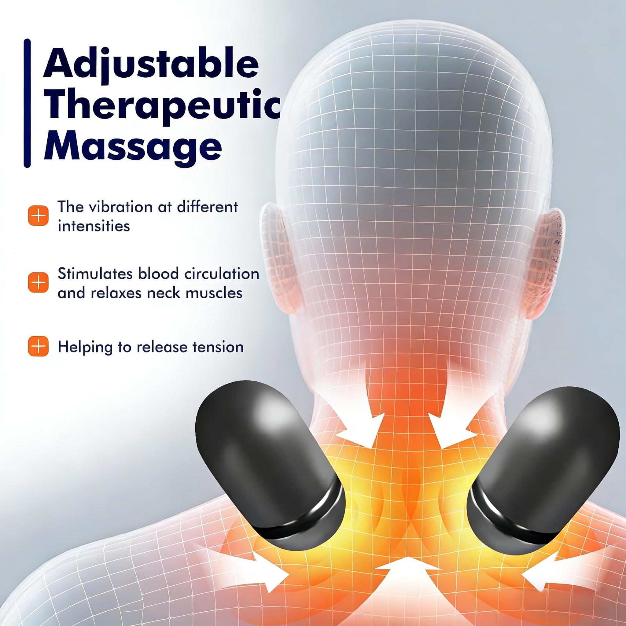 Masseur Cervical avec Chauffage, 2026 Oreiller de massage chauffant pour le cou avec vibration, Masseur Cervical et Dos Électrique, Pour le soulagement de la douleur