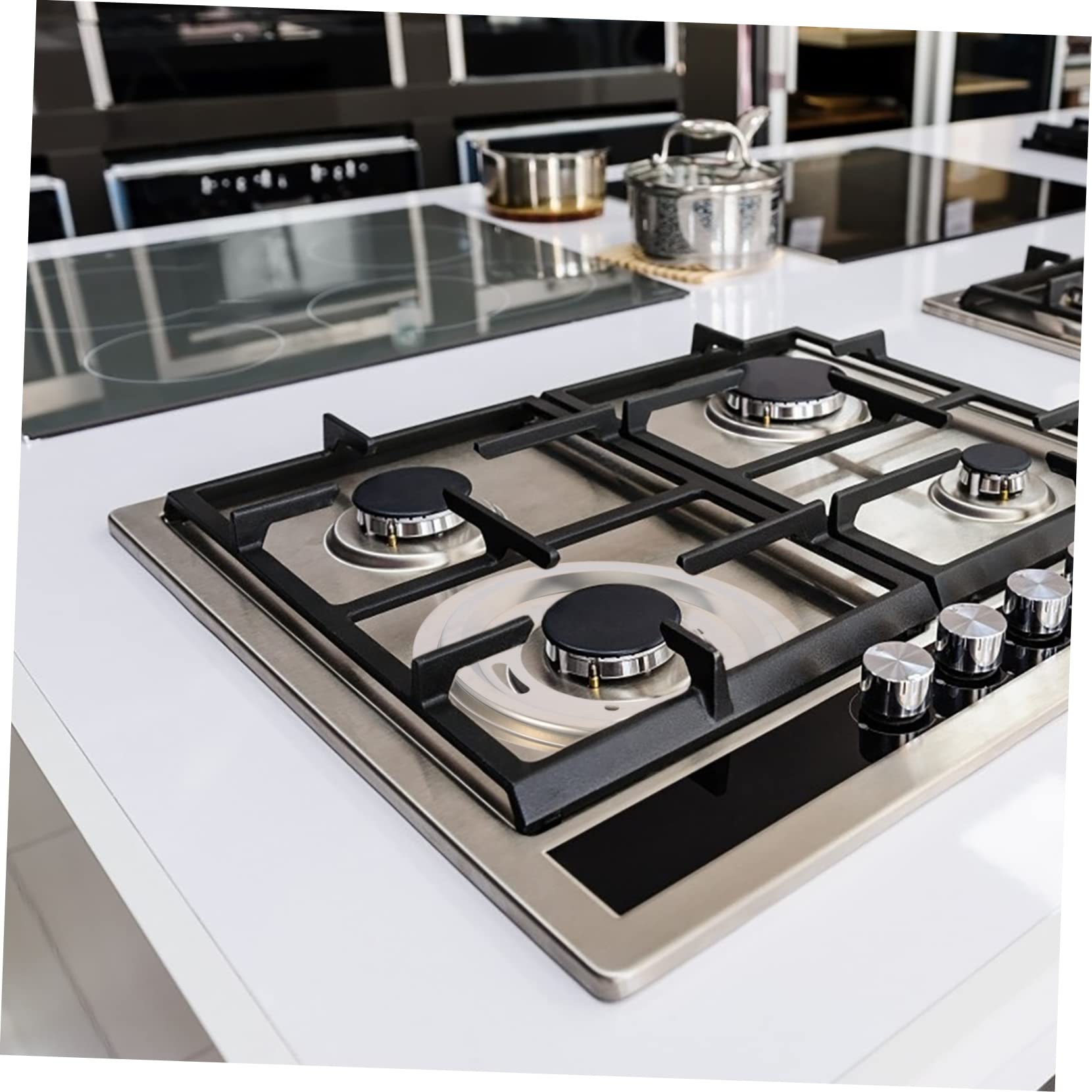 SHINEOFI 3 Set Copertura Per Bruciatori Gas Acciaio Inossidabile Vaschette Per Piano Pratiche E Resistenti Design Antiscivolo Per Moderne 3 Pezzi * 3