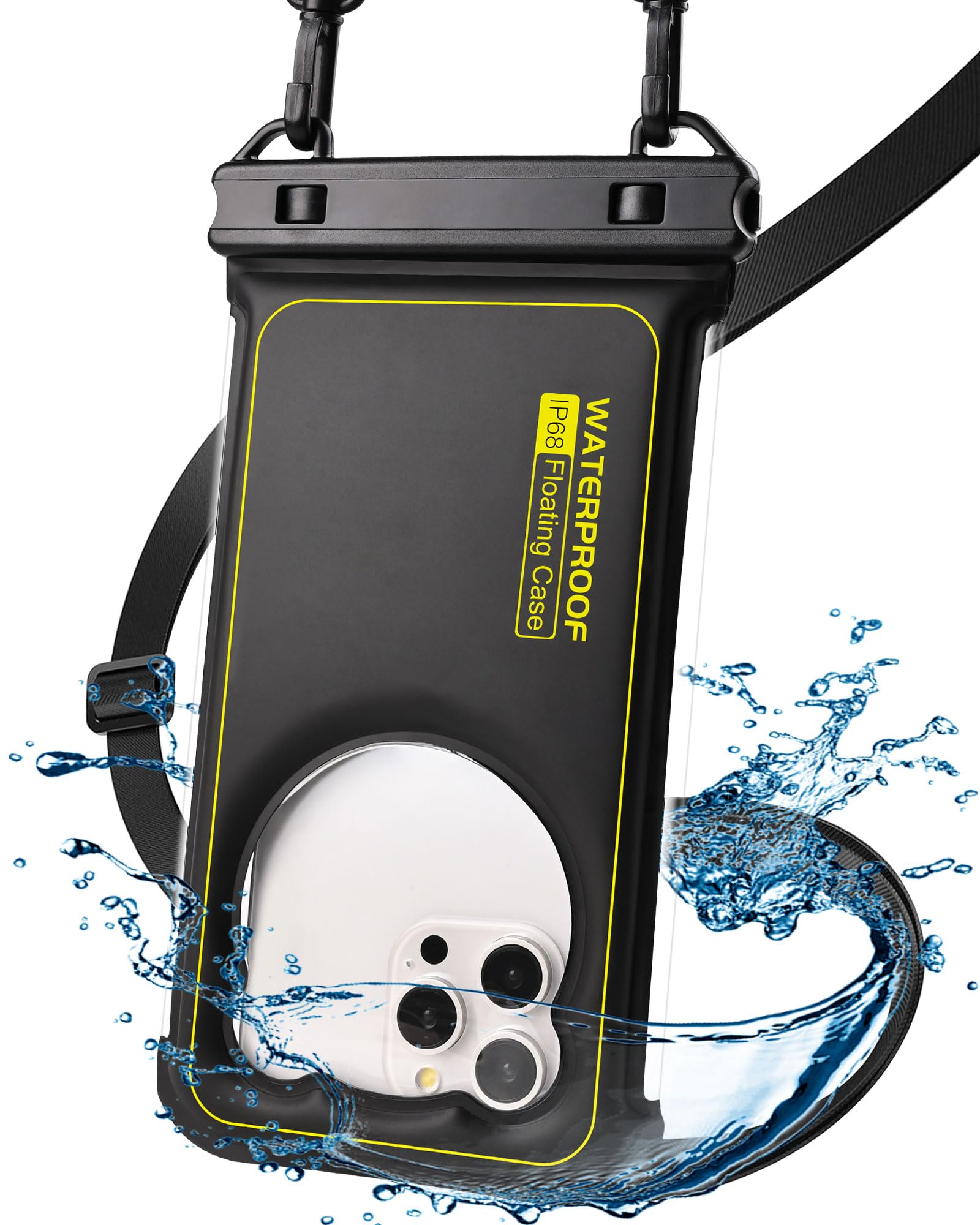 Waterproof Phone Pouch Floating- [3D Clear Soft Edges ] IP68 Waterproof Phone Case - iPhone 16/15/14/13 Pro Max Samsung 24/23/22 Ultra Google Up 7.5"