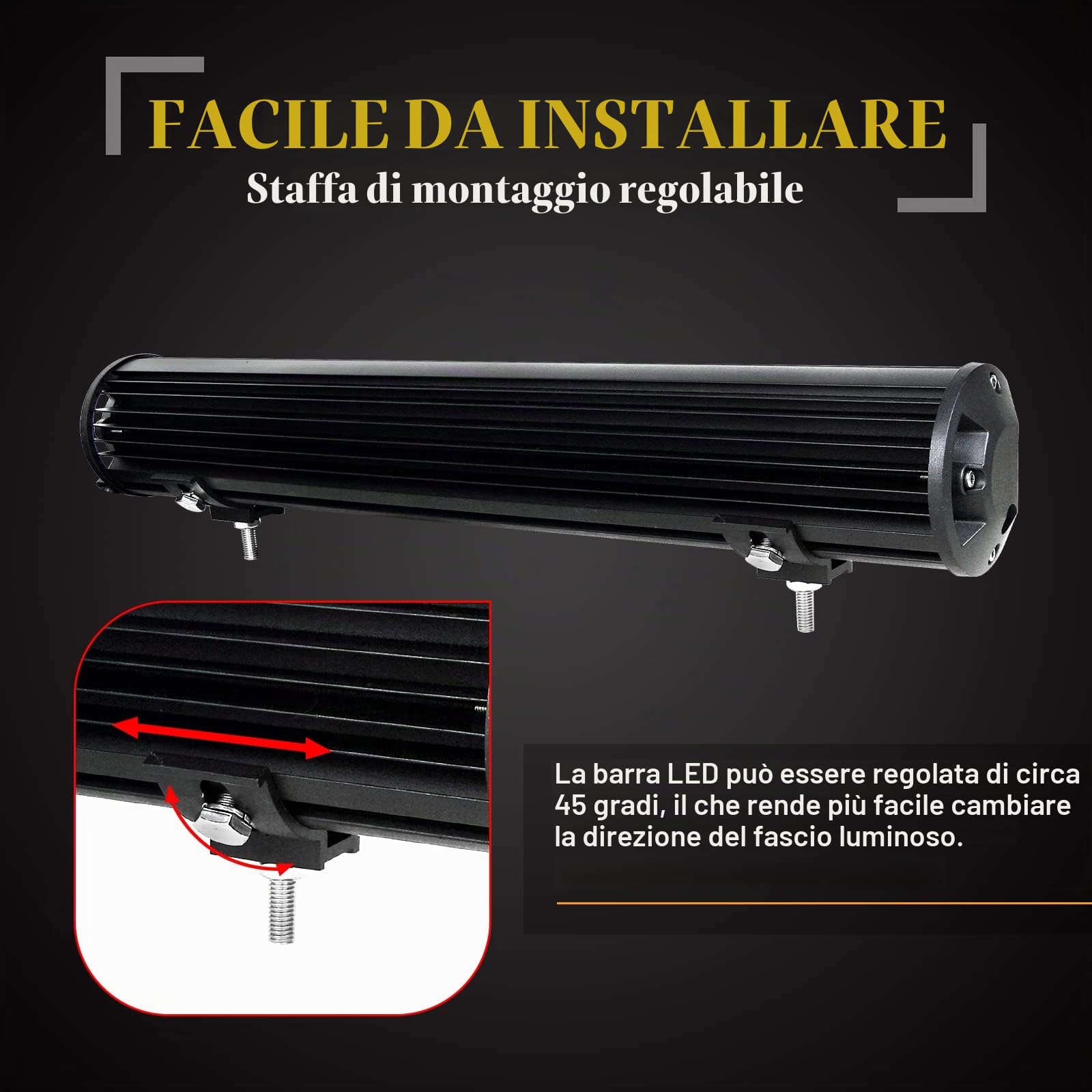 SKYWORLD 20 pollici 50 cm 510W Barra Led con Bull Bar Staffa y Cablaggio | Barra Luminosa Fuoristrada Led Bar, Fari Luci di Lavoro per 4x4 Auto Offroad Camion Veicoli SUV, Impermeabile 6000K Bianco