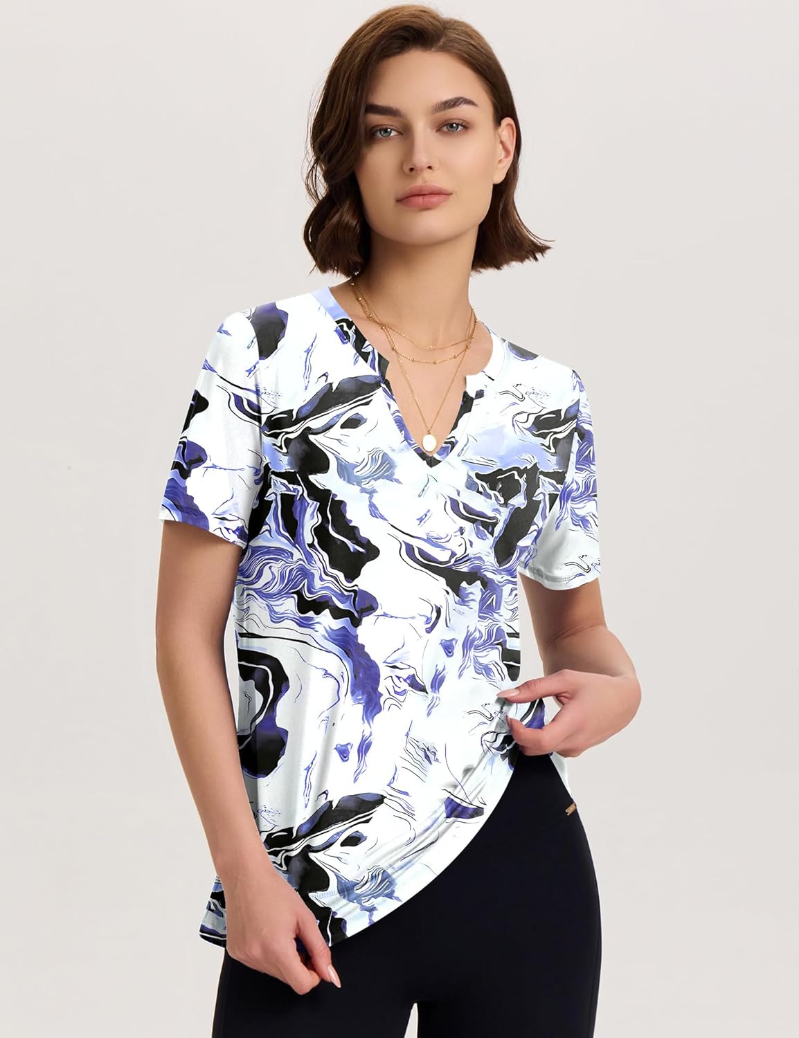 TCOT Workout Tops for Women V Neck Short Sleeve Hiking T-Shirts Yoga Shirts Athletic Top Exercise Shirt - Image 6