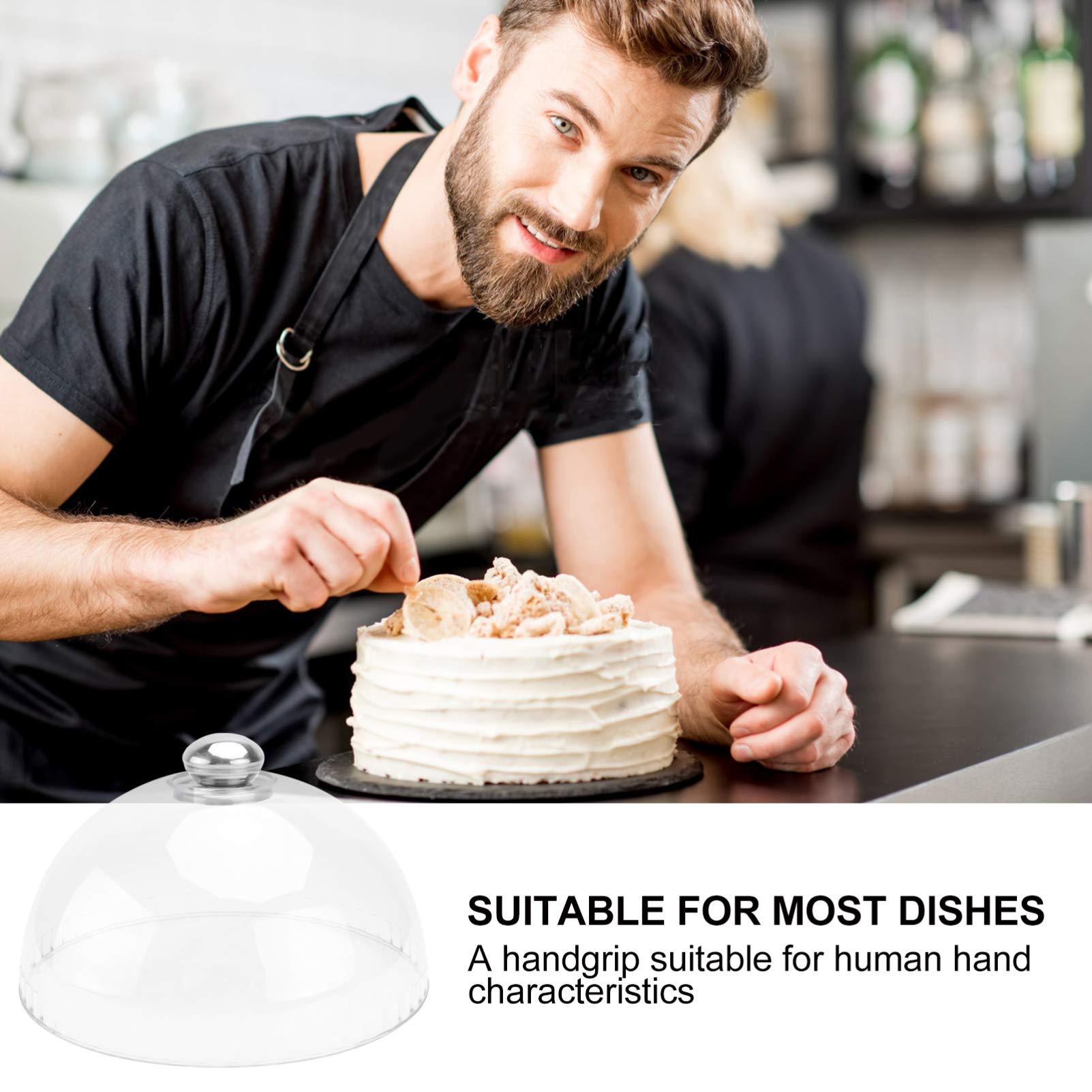 Hemoton Campana de cristal para tartas, campana para tartas, pajarera, tartas, cupcakes, cubierta para alimentos, cubierta para tartas, para casa, fiesta, picnic