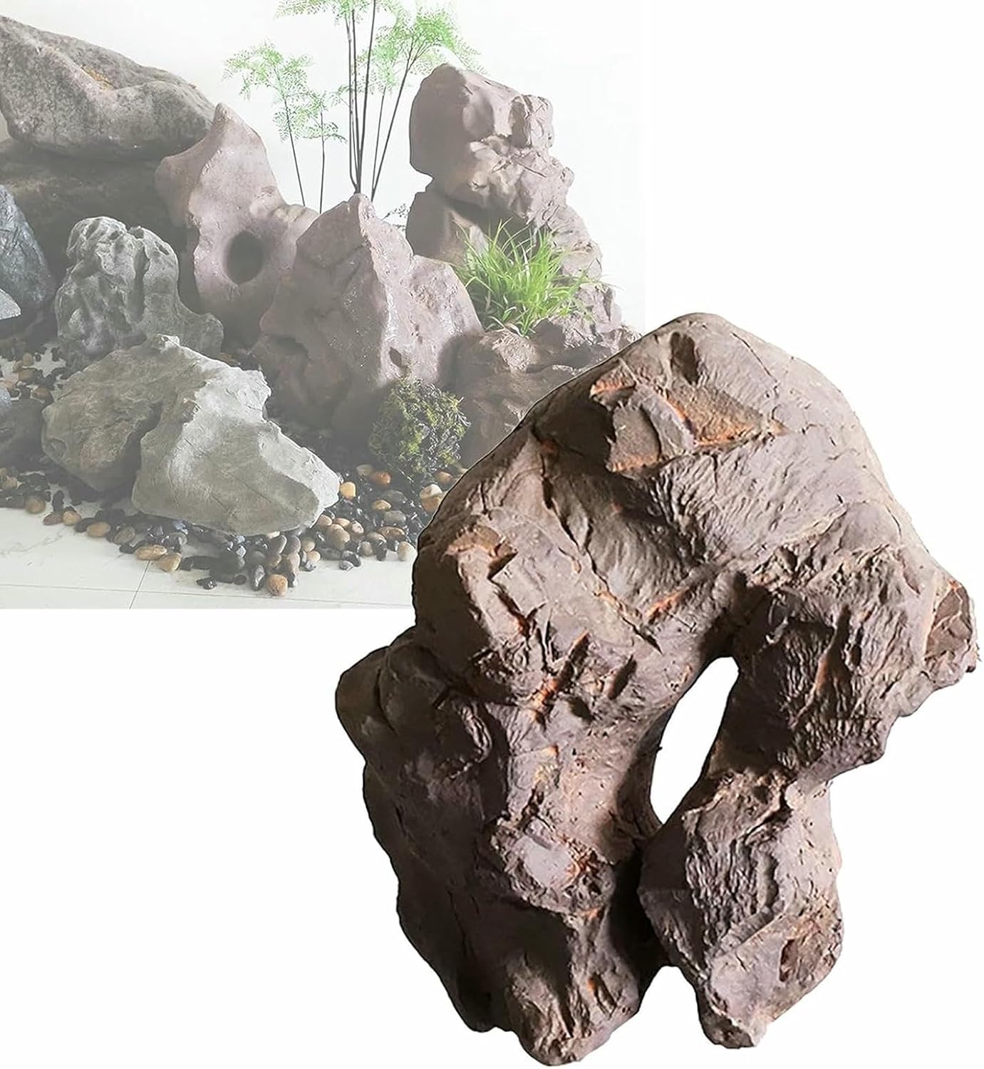 Realistic Fake Rocks for Landscaping, Realistic Natural Texture, Fiberglass Artificial Landscape Enclosure, for Decorating Commercial Streets Backyard Rivers