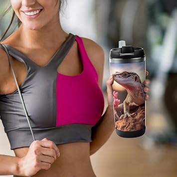 vacuum flask Cup White Lizard Printed Premium Stainless Steel Vacuum Insulated Water Bottle for Hot Cold Drinks Gym Office