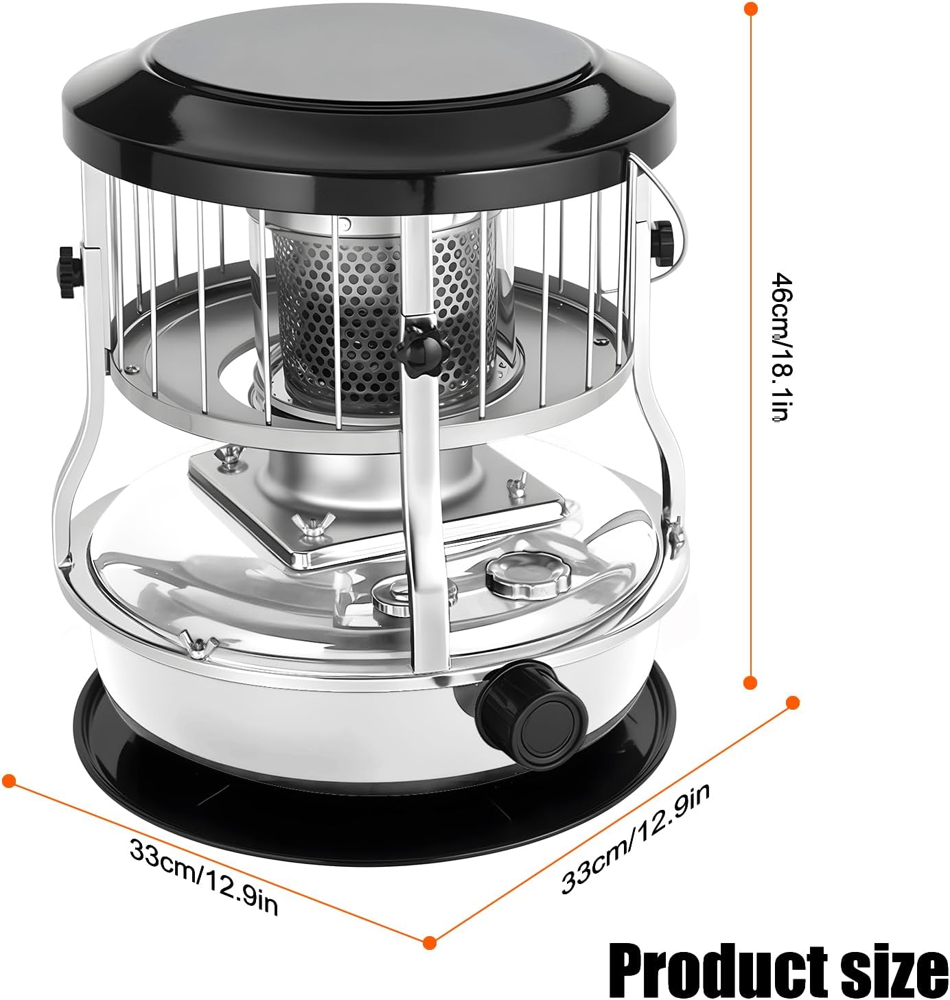2 in 1 Portable Kerosene Heater Stove, 9000 BTU, Non Electric Portable Stove Indoor Outdoor Radiant Heater for Cooking, Heating, Home, Garage, 4.5L Fuel Capacity (White)