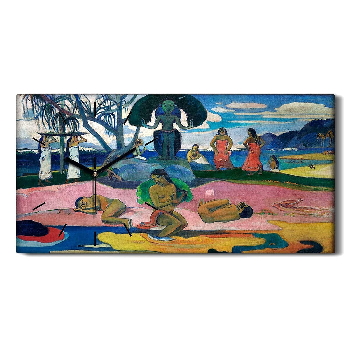 Horloge sur Toile Sans Tic-Tac 60x30cm pour Dormir et Travailler en Silence