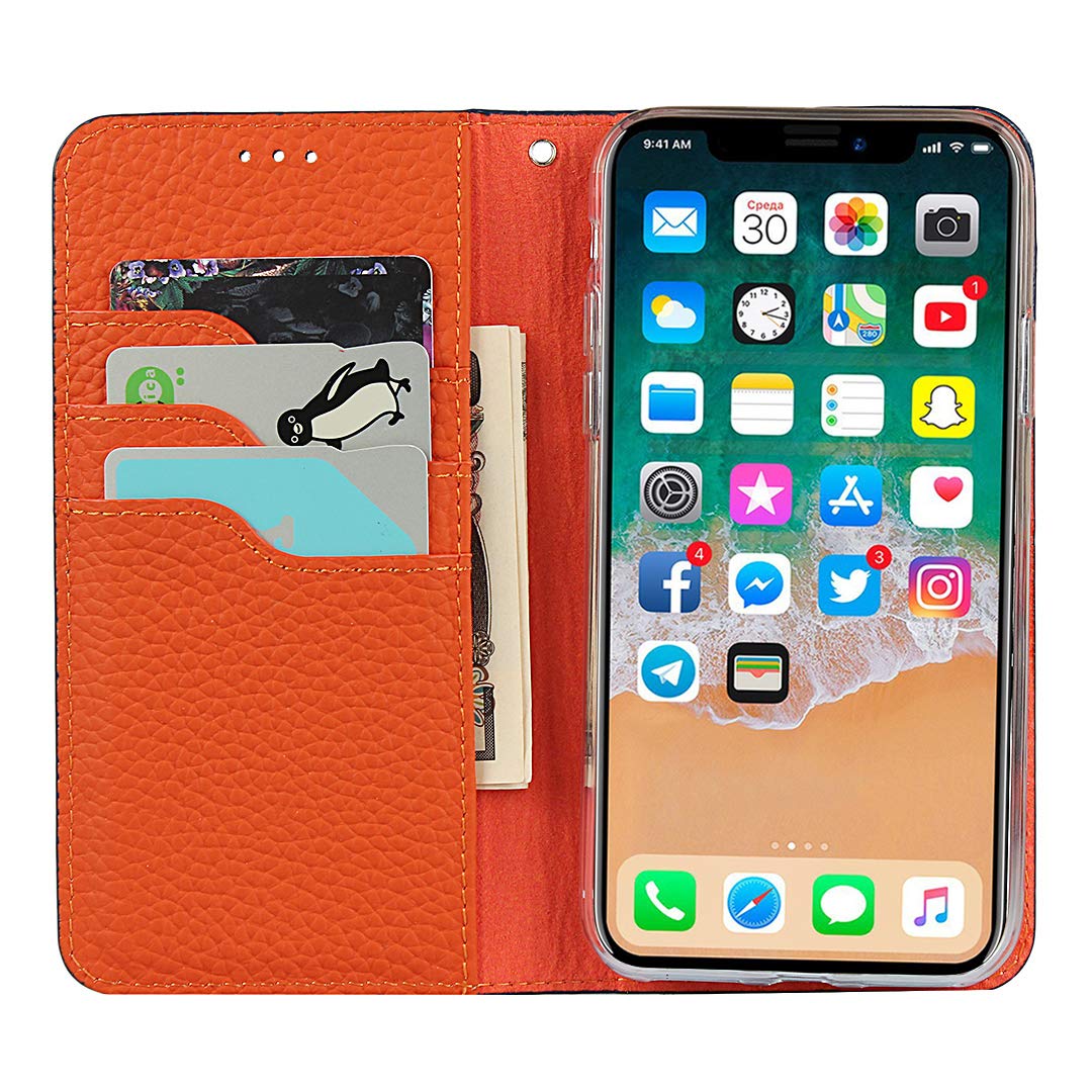 Cavor Coque Compatible avec iPhone X/XS Etui avec Cordon,Flip Portefeuille Étui Cuir,[9 Porte Cartes][Double Boucle],Protection Housse Etui Compatible avec iPhone X/XS/10 - Noir