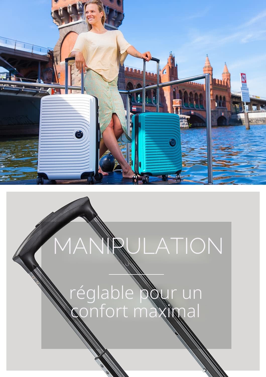 Hauptstadtkoffer - Mitte - Grande Valise Rigide, Trolley, Valise, TSA, 4 roulettes, Bagage en soute avec Extension de Volume de 8 cm, 77 cm, 130 litres, Champagne