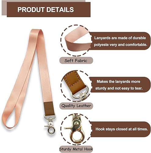 Miniatura 4 de PAKASEBOXES Cordones para llaves, cordón de cuello largo y llavero de pulsera, bonito llavero para mujer, regalo del Día de la Madre (MAMA-melocotón)