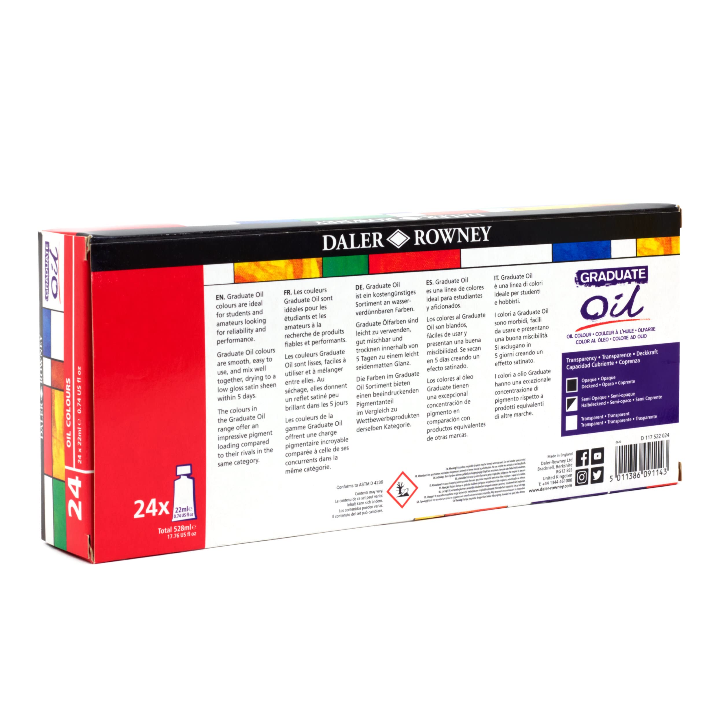Daler Rowney Graduate - Set peinture à l'huile 24 tubes 22ml