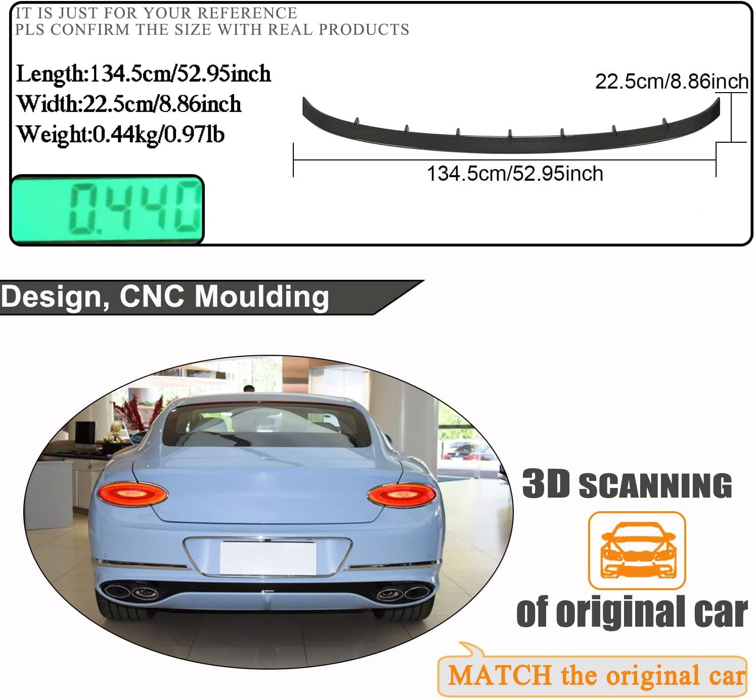 Dry Carbon Fiber Rear Trunk Spoiler for Bentley Continental 2018-2022 GT Coupe 2-Door Rear Spoiler Wing Lip Factory Outlet