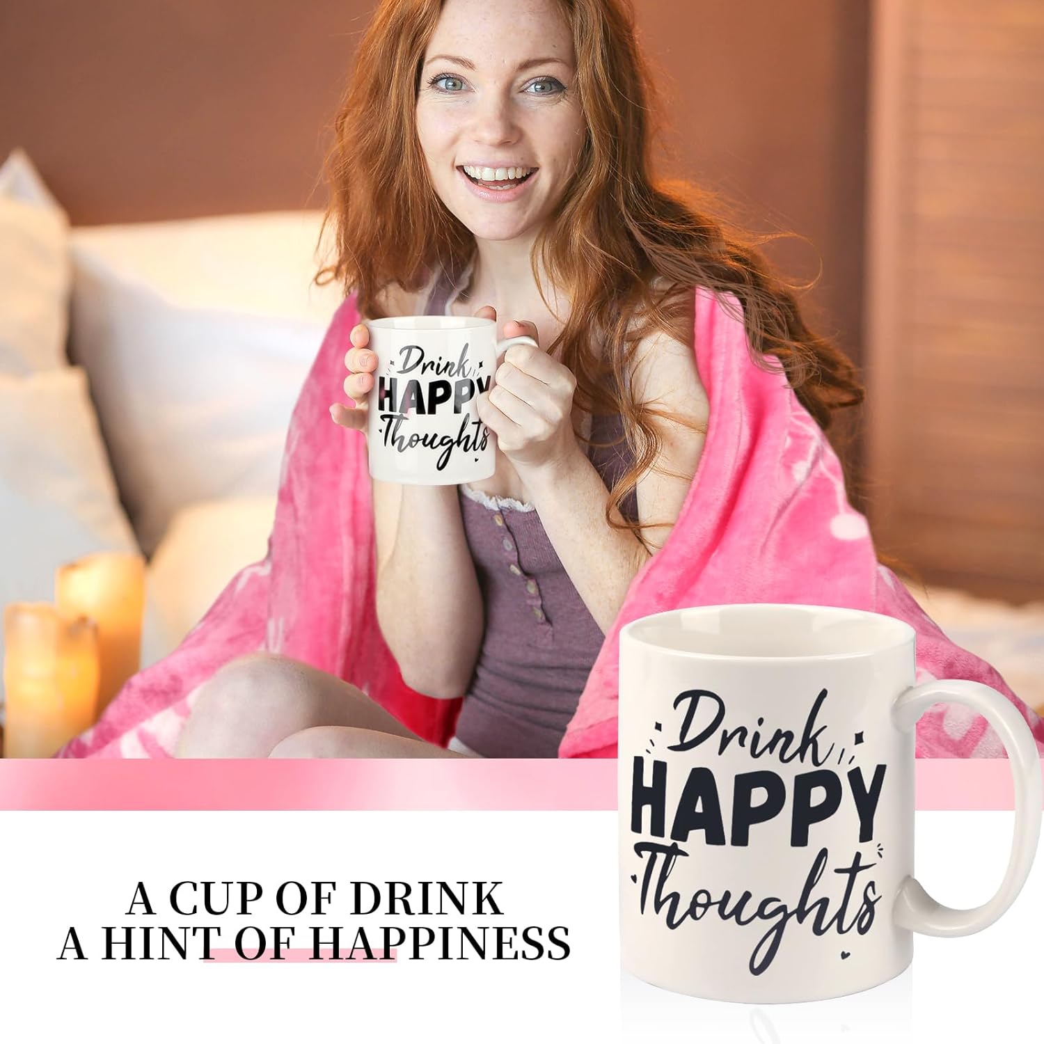 MACEVIA Breast Cancer Gifts for Women Cancer Package Gifts Sets for Women Cancer Survivor Gift Boxes Basket with Breast Cancer Blanket Throw, Mugs, Socks, Pocket Hug for Cancer Patient - Pink