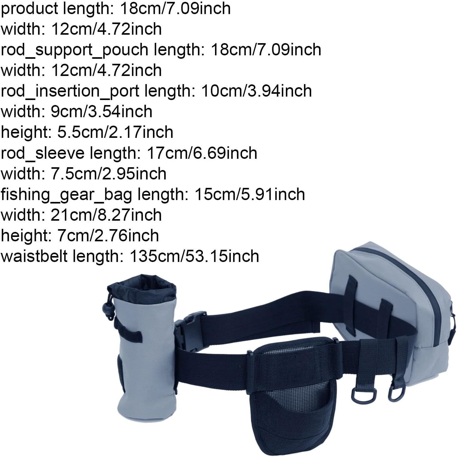 Sea Fishing Belt Angler Waist System Multipurpose Professional Sturdy for Tackle Storage with Rod Holder Waterproof Pouch