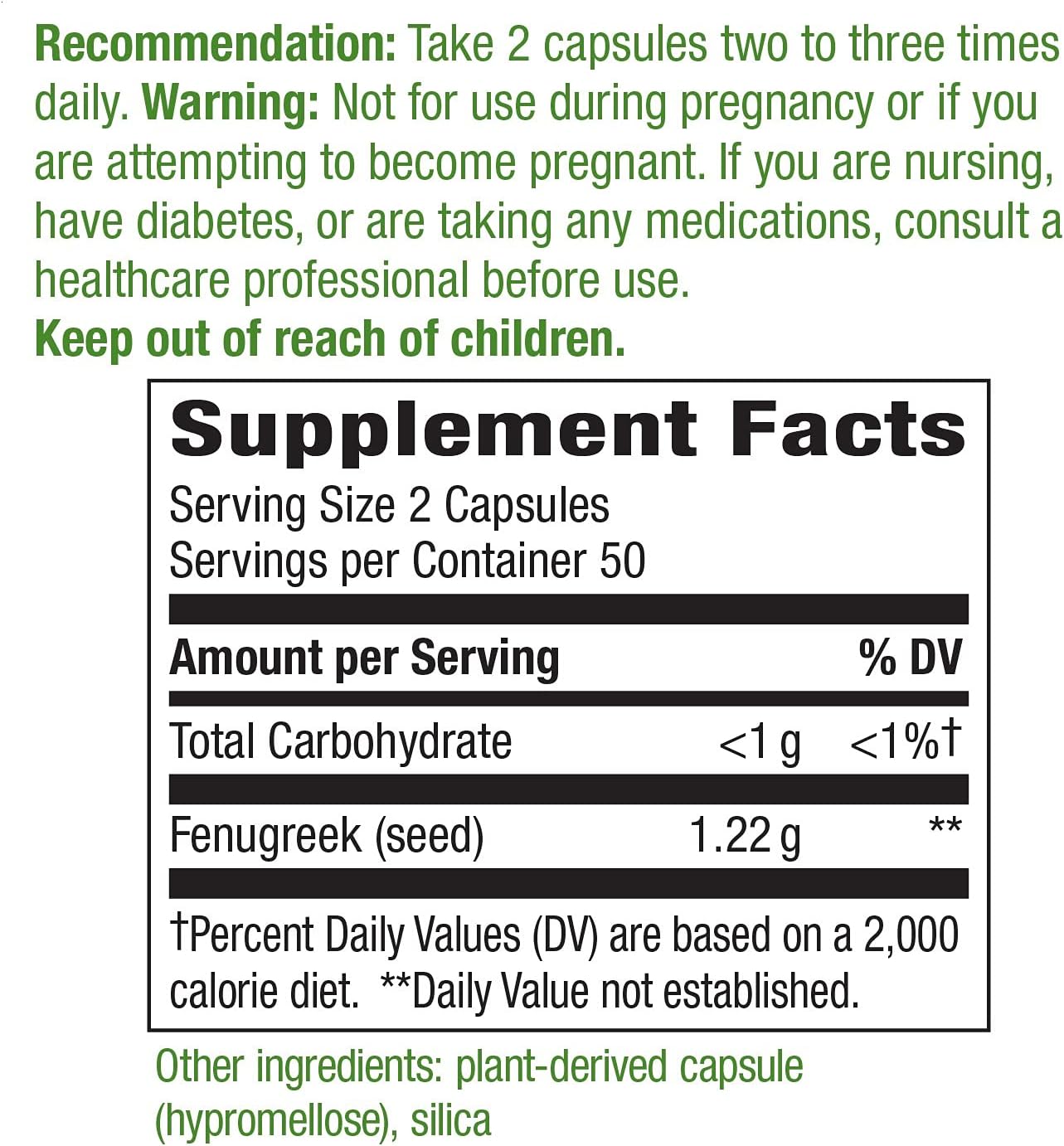 Nature's Way Fenugreek Seed, Traditional Lactation Support*, Non-GMO Project Verified, 100 Capsules