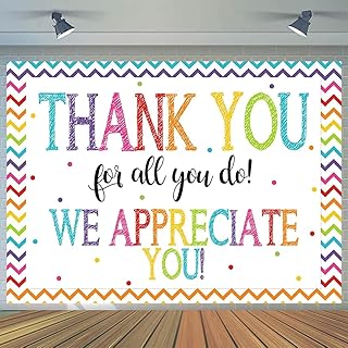 CYLYH 7x5ft Thank You for All You Do Backdrop Congratulations Graduates Background Be Thankful to The Teacher Doctor Staff We Appreciate You Decoration Banner Prom Photography for Senior Year Party - Buy now