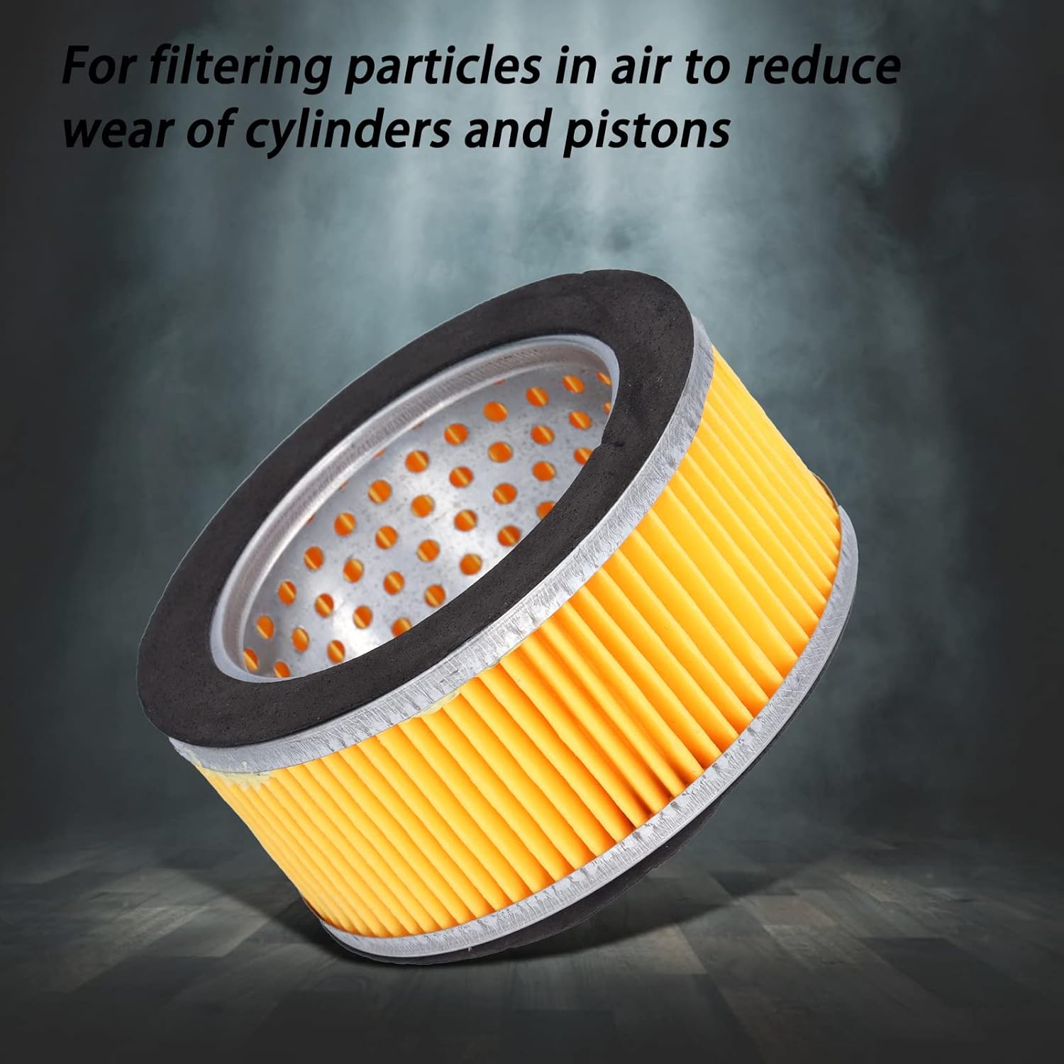 5Pcs Air Compressor Intake Paper Filter Elements 4 2x3x2in Piston Type Yellow Replacement Filters for Efficient Particle Filtration