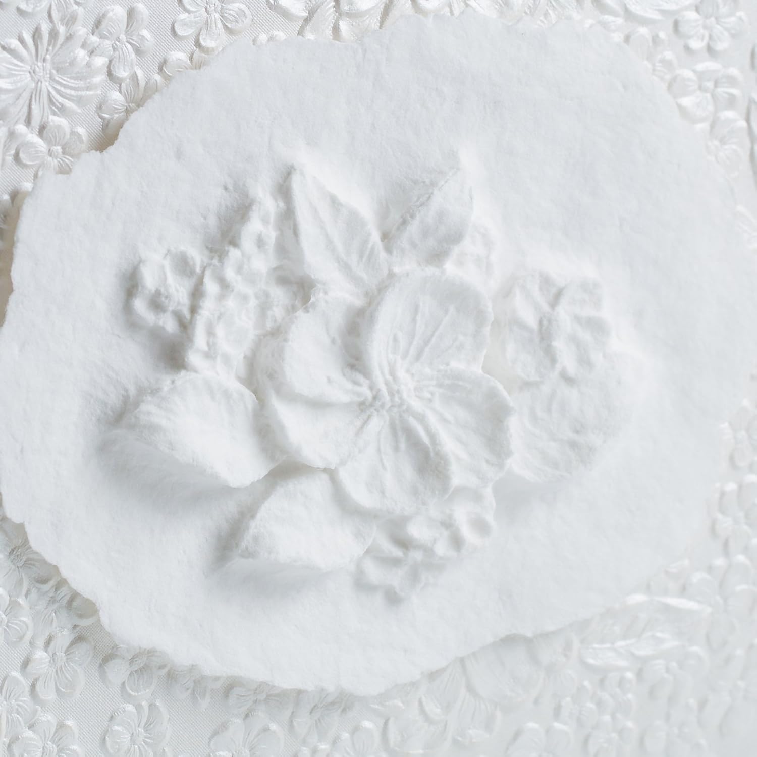 The Favorite Place® Burial Biodegradable Urn Box for Human Ashes by EARTH MEMORIALS Water Burial Urn (Flowers on White Metallic Embossed Paper, Small, 80 Cubic Inches 5”L x 4”W x 4”H) - Image 2