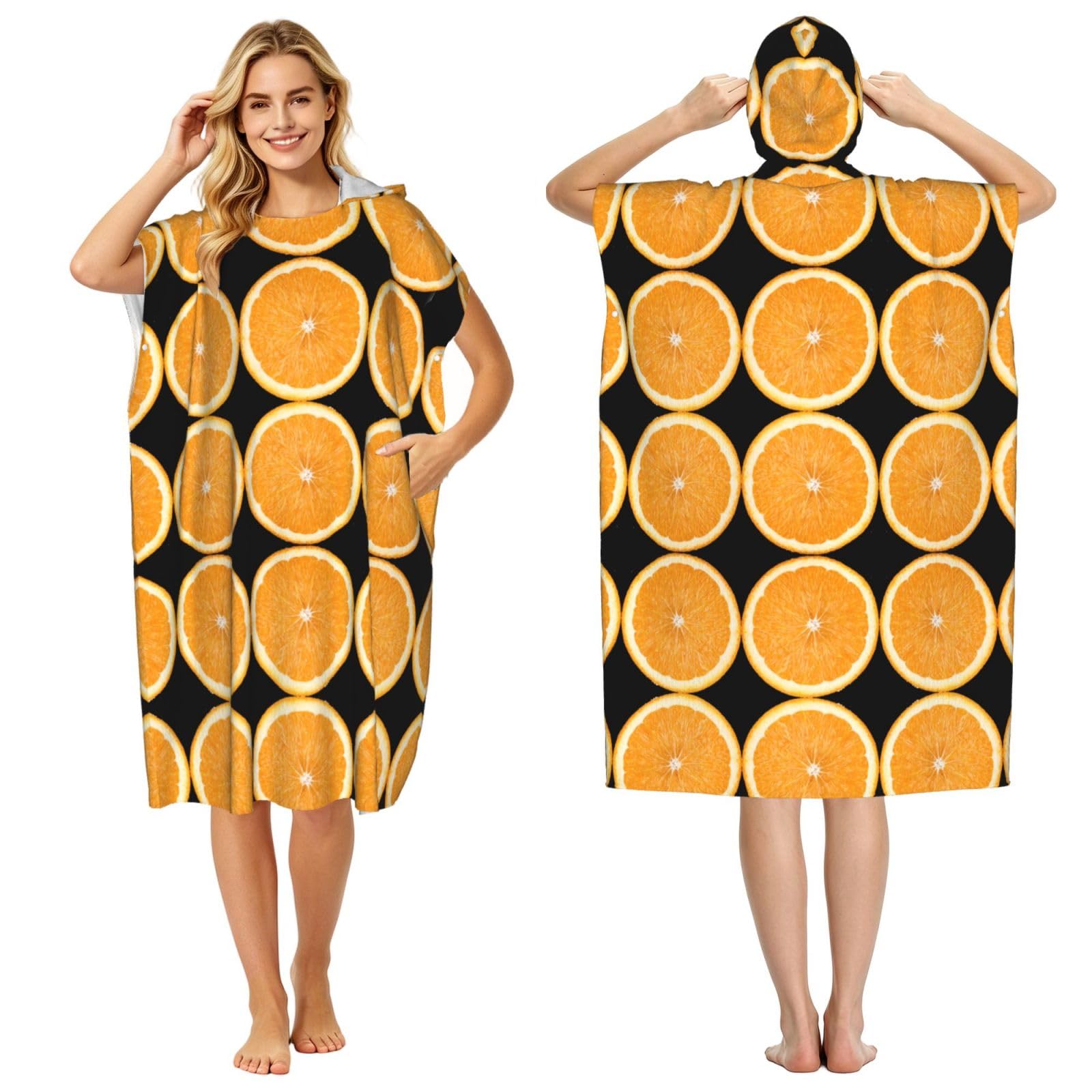 Peignoir à capuche adulte avec poncho tissu éponge pour la plage