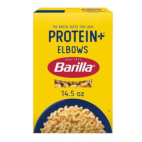 Barilla Protein+ (Plus) Codos Pasta, 14.5 onzas – a base de plantas – Hecho de lentejas, garbanzos y guisantes – Sin OMG, certificado Kosher y vegano
