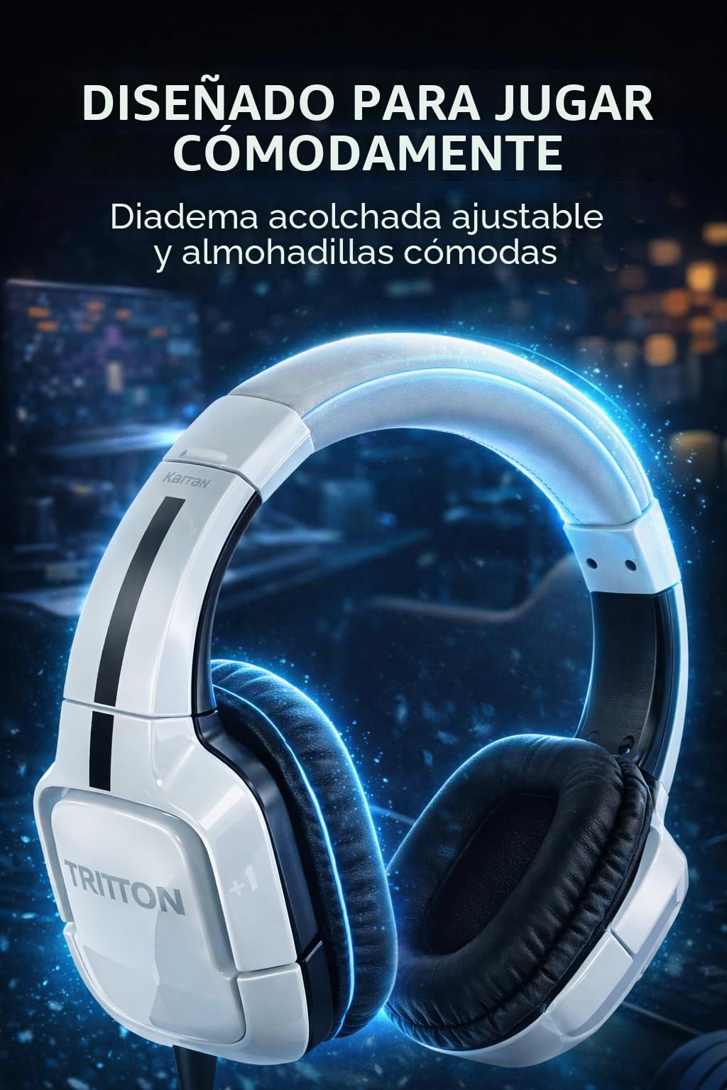 CASQUE MICRO KAMA+ BLANC PLAYSTATION 5 / PLAYSTATION 4 / XBOX / PC