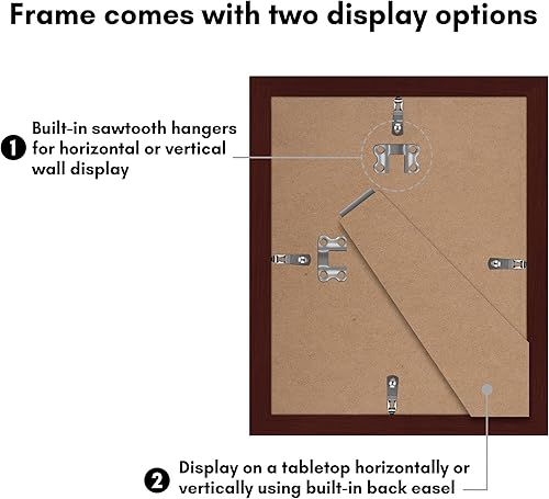Vista 640 de Americanflat Portarretratos de 8 x 12 pulgadas con plexiglás pulido, juego de 2 portarretratos de 6 x 8 pulgadas con paspartú o para fotos de 8 x 12