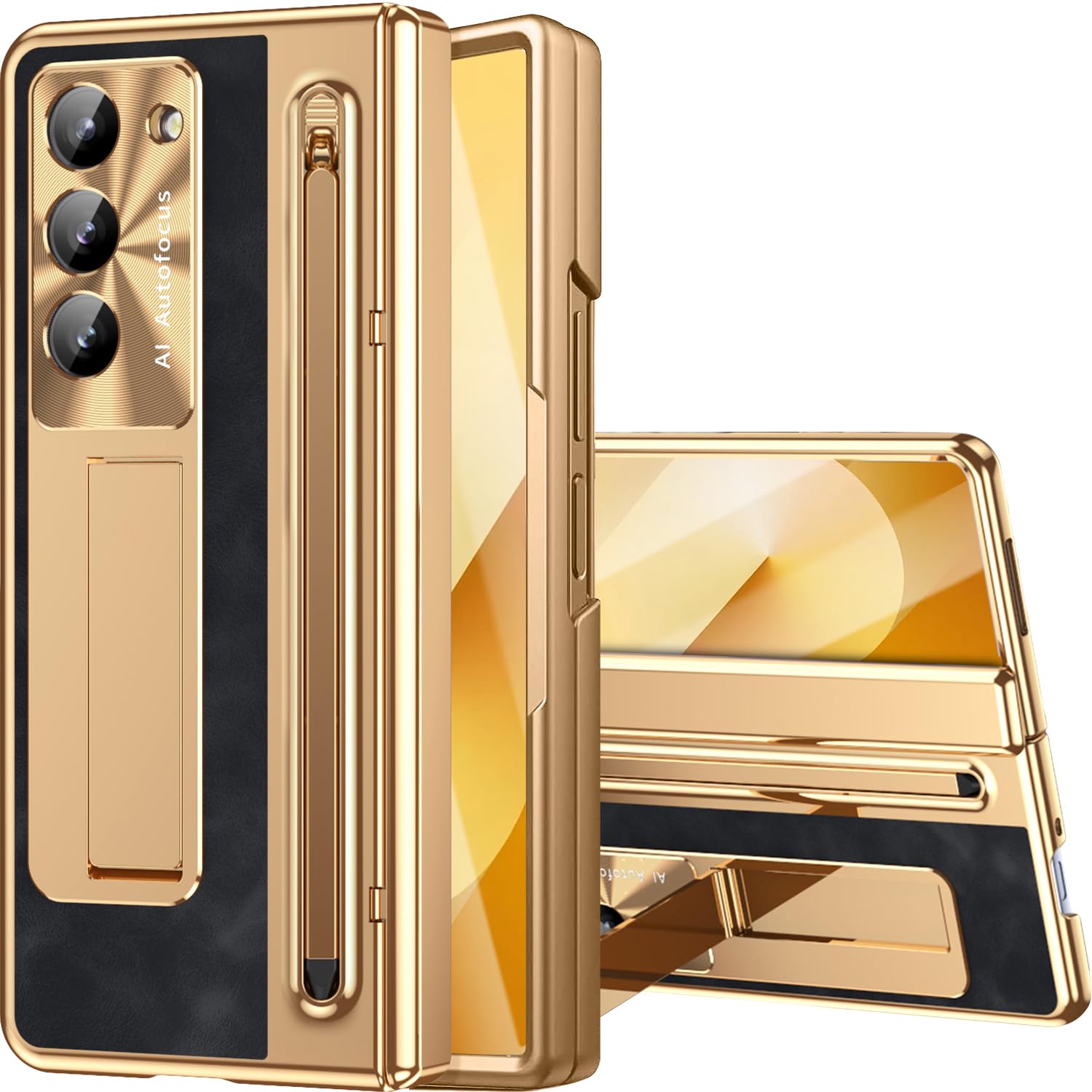 Coque Samsung Fold 6 avec support rétractable et protège-charnière NINKI - 8