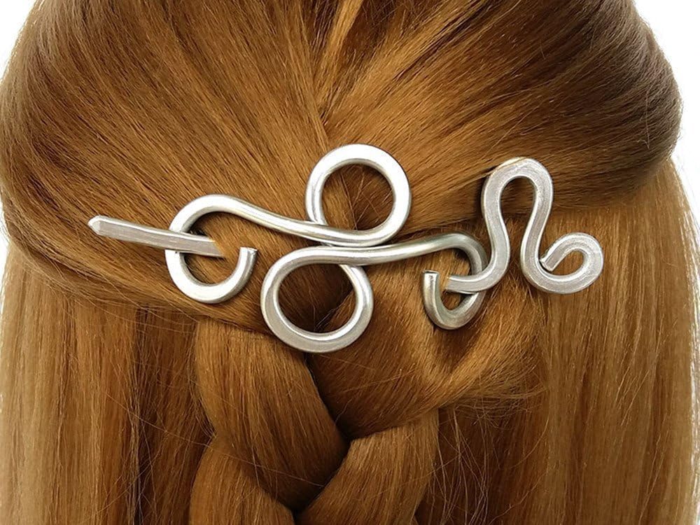 Silver Customized Wedding Hair Barrette With Stick, Women Sweater Brooch Scarf Clip Shawl Pin