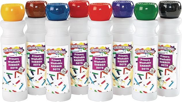 Colorations 8 Dabber Dot Markers, Washable, Non-Toxic, Ages 3+, PreK+