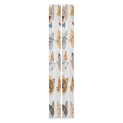 KLL Funny Cats Refrigerator Door Handle Covers 2 Pieces Dishwashers Grill Microwave Cabinet Door Cloth Protect Kitchen Appliance Clean