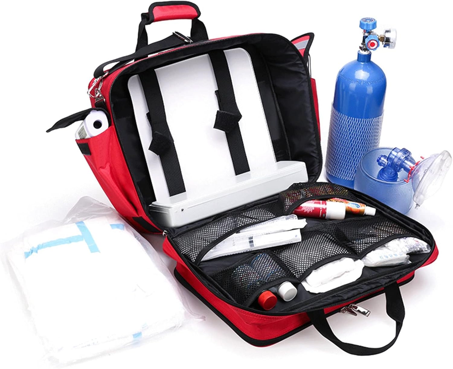Medical Trauma Bag Empty, Portable Emergency Storage Professional First Responder with Multiple Pockets for Supplies