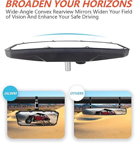 Miniatura 5 de Espejo retrovisor UTV para jaula antivuelco de 1.5 a 2.0 pulgadas, nuevos espejos RZR con gran campo de visión ajustable, compatible con Polaris