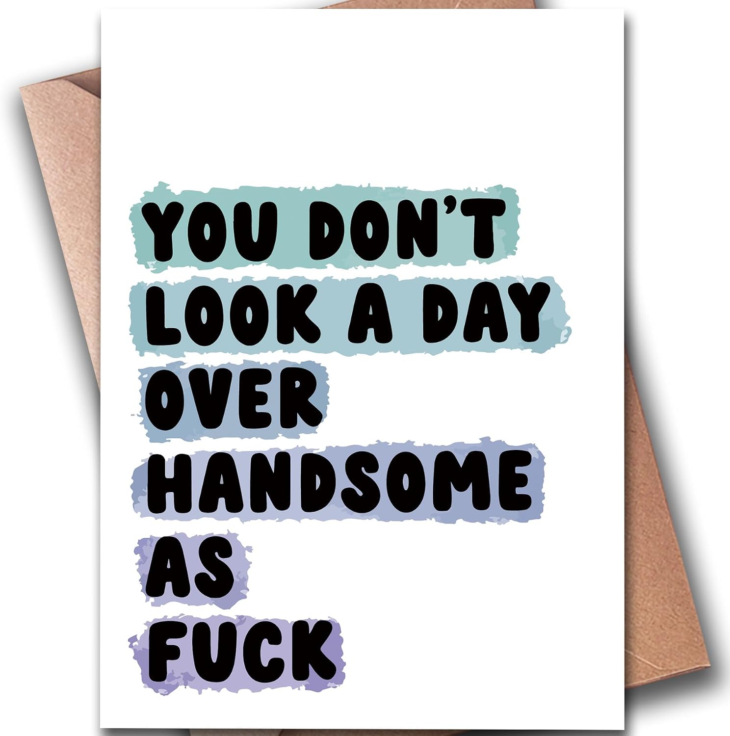 Hqulpr Funny Happy Birthday Cards for Men & Husband & Dad & Brother & Boyfirend & Friend, Birthday Gift, Greeting Card=7in x 5in(Folded), Envelope = 7.5in x 5.5in