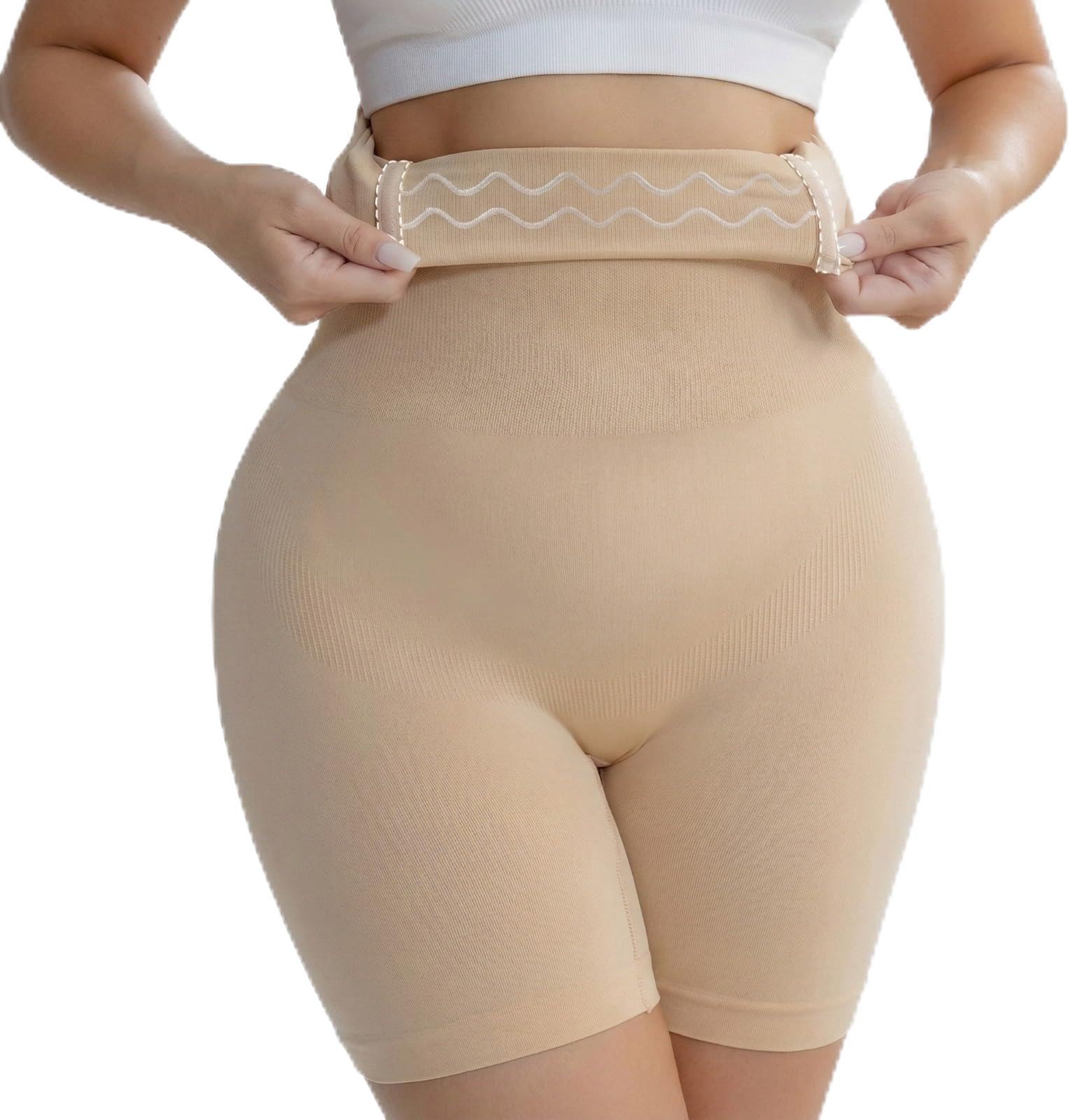 Women Shapewear Shorts, High Waisted Shapewear for Women Tummy Control, Seamless Body Shaper Shorts Thigh Slimmer (Fits Waist : 30 to 39 Inch)