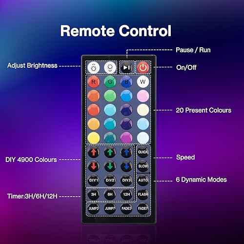 Miniatura 7 de Olafus Luces de inundación RGB de 25 W con control remoto, luces RGB para exteriores para Halloween, luz de inundación LED blanca cálida de 2700 K,