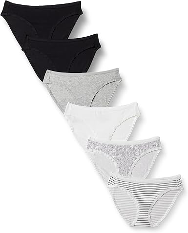 Amazon Essentials Women's Breathable Cotton Bikini Brief Underwear with Full Coverage, Multipacks